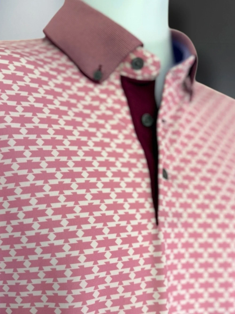 Greyson Thunderbird Polo Men M Pink Golf Performance Shirt Pine Canyon - Picture 6 of 13